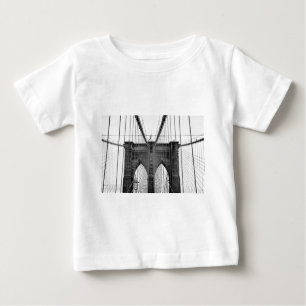 Schwarz-weiß Brooklyn Bridge New York Baby T-shirt