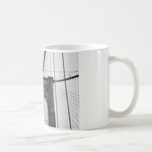 Schwarz-weiß Brooklyn Bridge New York Kaffeetasse (Rechts)