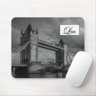 Schwarz Weiß Brooklyn Bridge New York Nacht  Mousepad