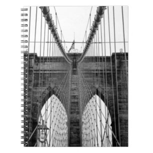 Schwarz-weiß Brooklyn Bridge New York Notizblock