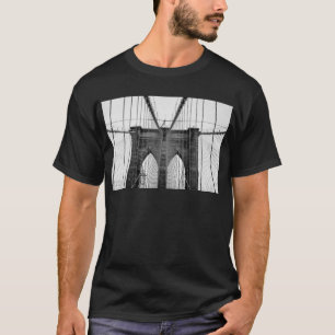 Schwarz-weiß Brooklyn Bridge New York T-Shirt