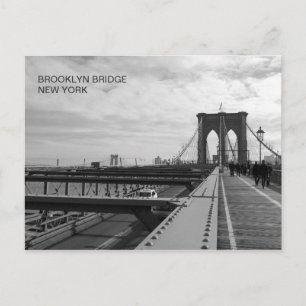 Schwarz-weiß Brooklyn Bridge - NY New York nr 1 Postkarte