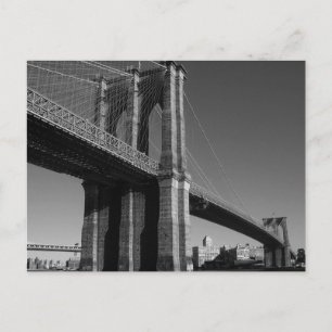 Schwarz-Weiß-Brooklyn-Brücke Postkarte