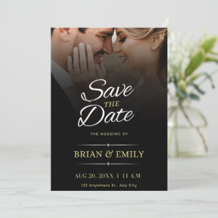 Schwarz-weiß Brown Modern Save the Date