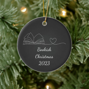 Schwarz & Weiß Buch Lover Line Kunst, Dunkel Keramik Ornament