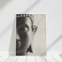 Schwarz-Weiß-Buddha-Gesicht-Poster