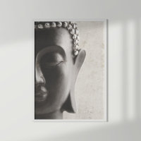 Schwarz-Weiß-Buddha-Gesicht-Poster
