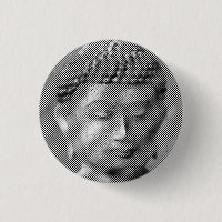 Schwarz-Weiß-Buddha-Gesichtsstatue, gebildet von L