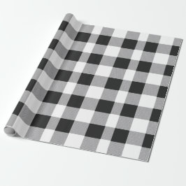 Schwarz-weiß Buffalo Gingham Karo Kariert Urlaub Geschenkpapier