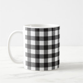Schwarz-weiß Buffalo Gingham Karo Kariert Urlaub Kaffeetasse
