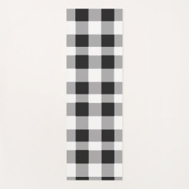 Schwarz-weiß Buffalo Gingham Karo Kariert Urlaub Yogamatte