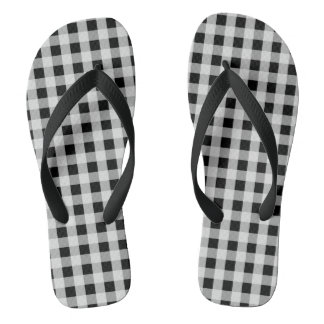 Schwarz-Weiß-Buffalo Kariert Flip Flops