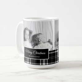 Schwarz-weiß Buffalo Kariert Frohe Weihnachtsfeier Kaffeetasse
