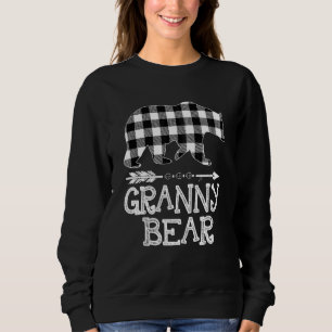 Schwarz-Weiß Buffalo Kariert Granny Bear Christma Sweatshirt