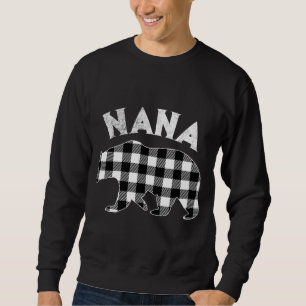 Schwarz-Weiß Buffalo Kariert Nana Bären Weihnachte Sweatshirt