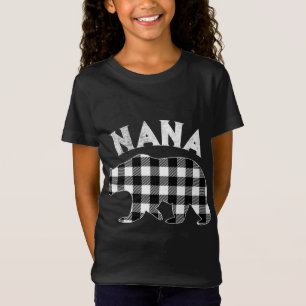 Schwarz-Weiß Buffalo Kariert Nana Bären Weihnachte T-Shirt