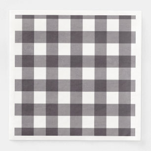 Schwarz-Weiß-Buffalo Kariert Serviette