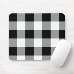 Schwarz-Weiß-Buffalo-Karo Kariert Mousepad