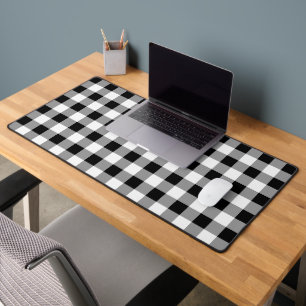 Schwarz-Weiß-Buffalo-Karo Kariert Schreibtischunterlage