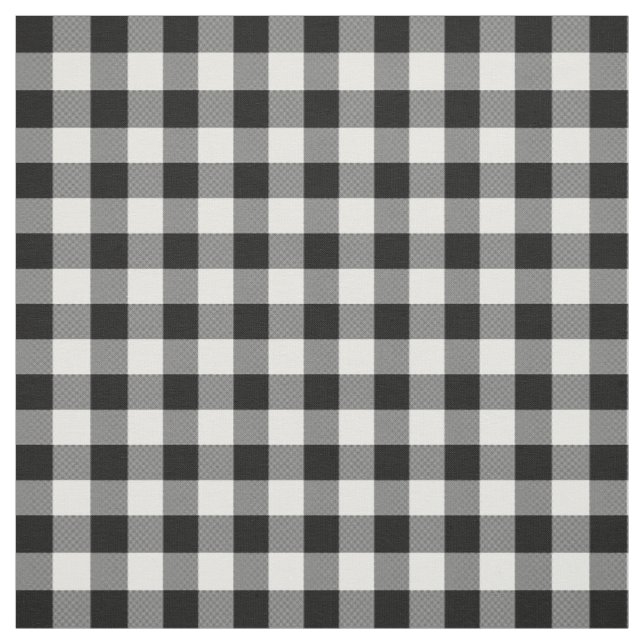 Schwarz-Weiß-Büffelkariert Stoff (Muster)