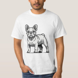 Schwarz-Weiß-Bulldog-Illustration T-Shirt