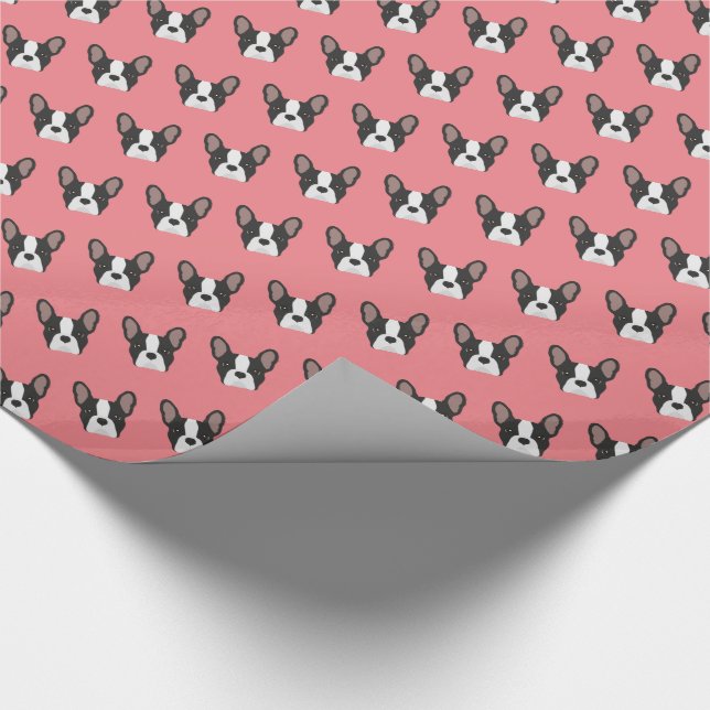 Schwarz-Weiß-Bulldog-Papier Geschenkpapier (Ecke)