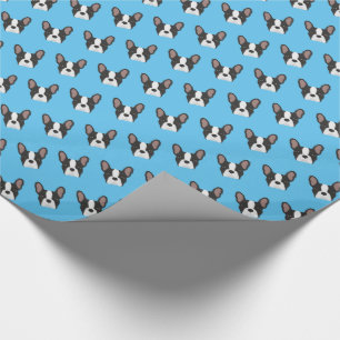 Schwarz-Weiß-Bulldog-Papier Geschenkpapier