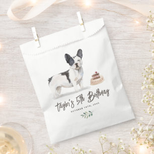 Schwarz-Weiß-Bulldog zum Geburtstag Geschenktütchen