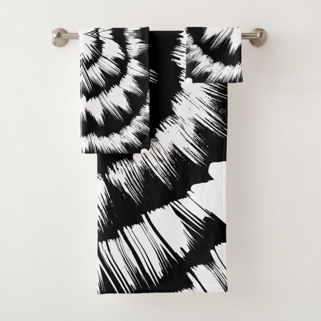 Schwarz-Weiß-Bürste  Badhandtuch Set (Insitu)