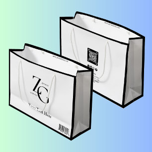 Schwarz Weiß Business Benutzerdefiniertes Logo Min Große Geschenktüte