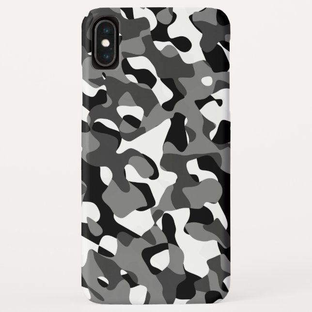 Schwarz-Weiß-Camouflage-Druckmuster Case-Mate iPhone Hülle (Rückseite)