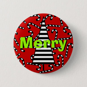 Schwarz-Weiß-Candy-Canes & Tree Button