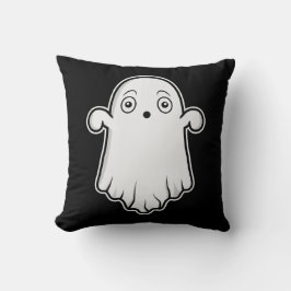 Schwarz-Weiß-Cartoon-Ghost-Halloween Kissen