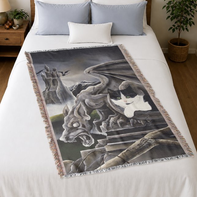 Schwarz-weiß Cat Gargoyle Decke (Von Creator hochgeladen)