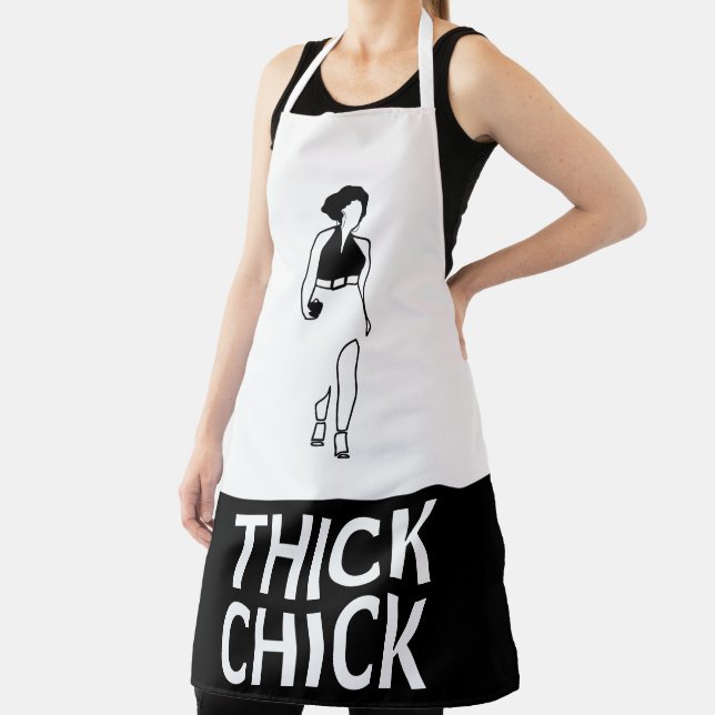 Schwarz-Weiß Cat Walk Dick Chick Schürze (InSitu)