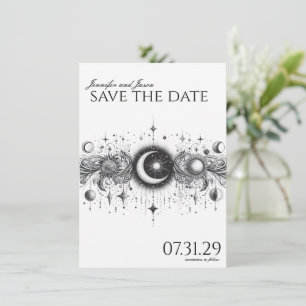 Schwarz-Weiß-Celestial Save The Date