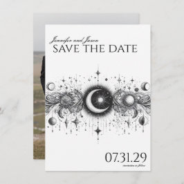 Schwarz-Weiß-Celestial Save The Date