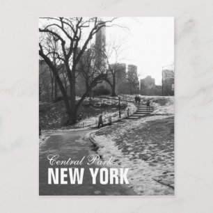 Schwarz-weiß Central Park New York Postkarte