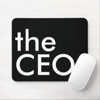 Schwarz-Weiß-CEO-Bold-Executiv-Typografie Mousepad