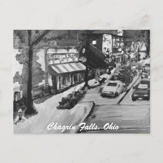 Schwarz & Weiß Chagrin Falls Ohio Malerei Postkart Postkarte (Vorderseite)