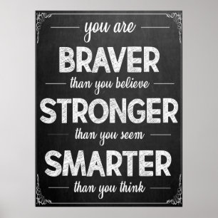 Schwarz-Weiß-Chalkboard-Poster Poster