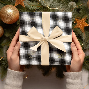 Schwarz-Weiß-Checked Benutzerdefinierte Imitate - Geschenkpapier