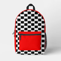 Schwarz-Weiß-Checked Red 4Ann Print Cut Sew Bag