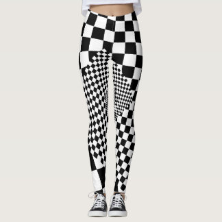 Schwarz-Weiß-   CheckerboardLeggings Leggings
