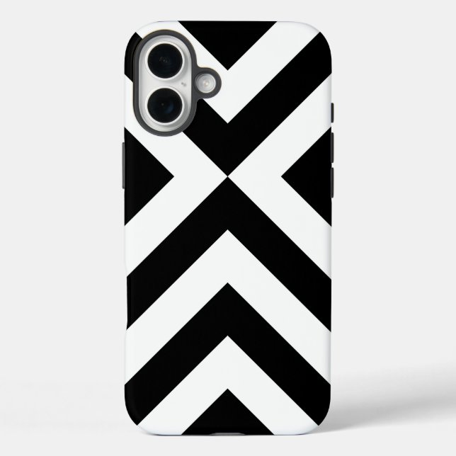 Schwarz-Weiß-Chevrons Case-Mate iPhone Hülle (Rückseite)