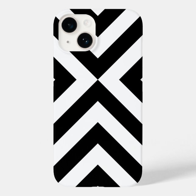 Schwarz-Weiß-Chevrons Case-Mate iPhone Hülle (Rückseite)