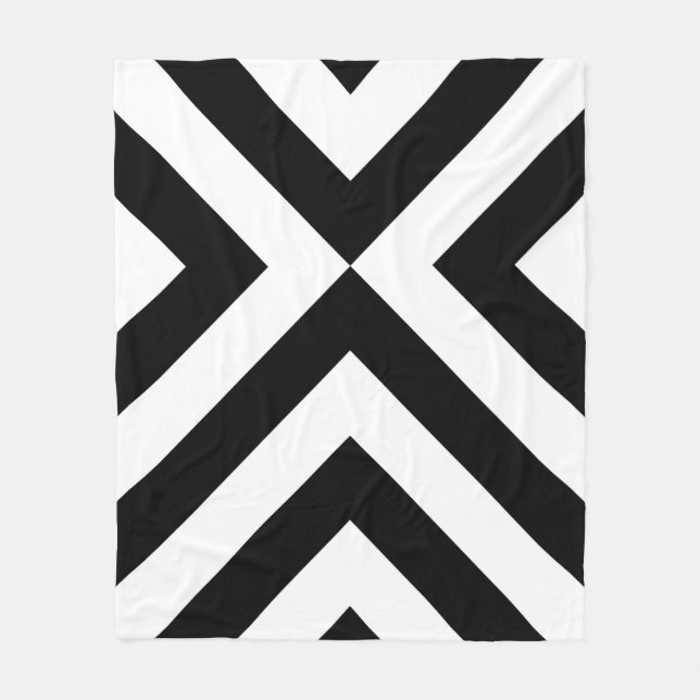 Schwarz-Weiß-Chevrons Fleecedecke (Vorderseite)