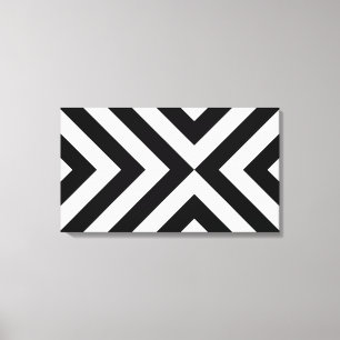 Schwarz-Weiß-Chevrons Leinwanddruck