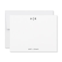 Schwarz-weiß Chic Minimal Moderne Monogram Note Ca