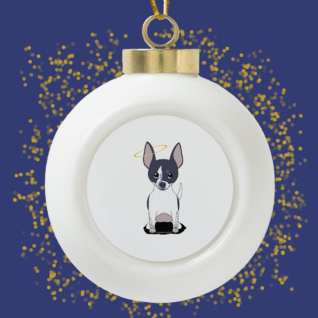 Schwarz-weiß Chihuahua Angel Keramik Kugel-Ornament (Von Creator hochgeladen)